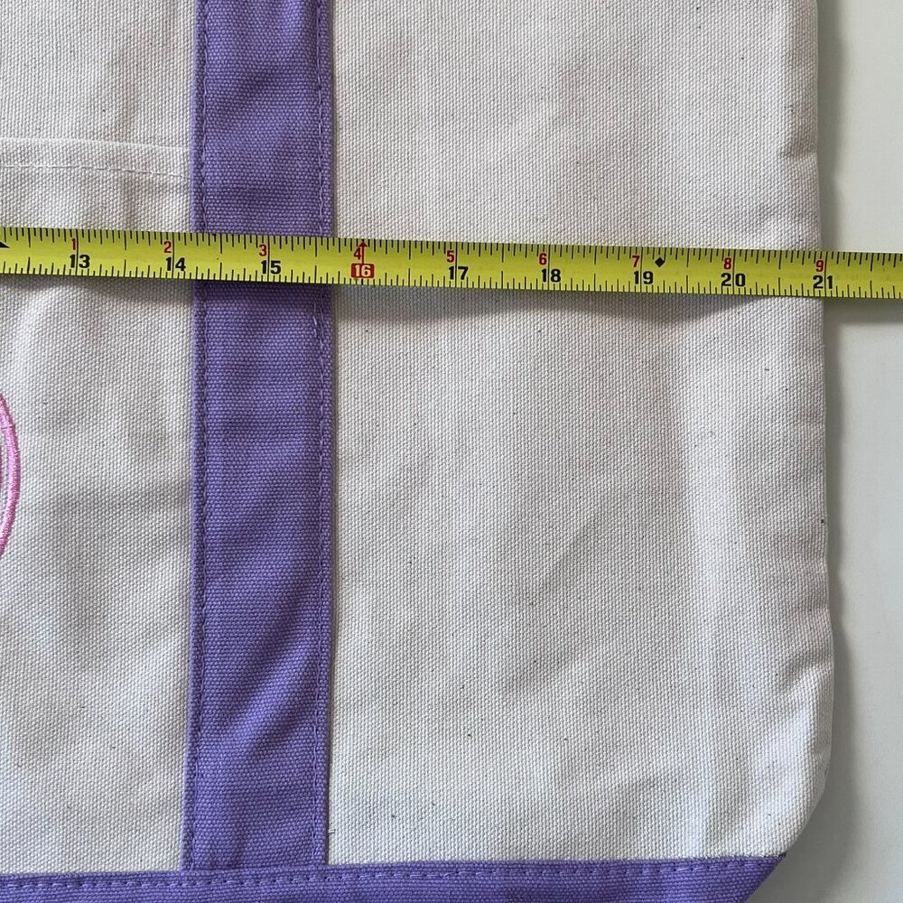Trader Joe's 2026 Large Pastel Spring Canvas Tote Bag Lavender - Limited Edition - Picture 5 of 7